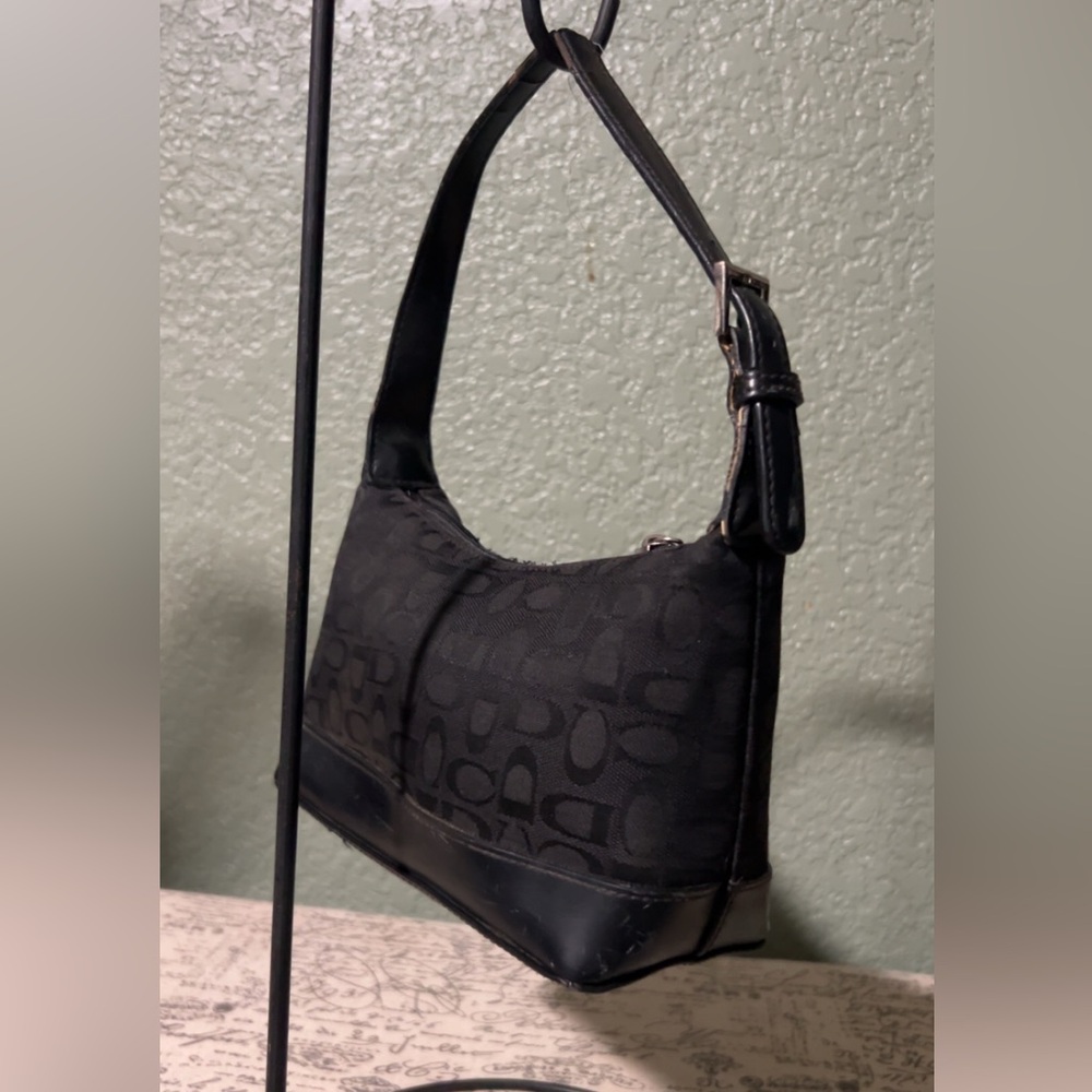 Black Signature Jacquard Mini Shoulder Bag